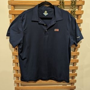 Chubbies Performance Golf Polo Size L Navy Blue American Flag